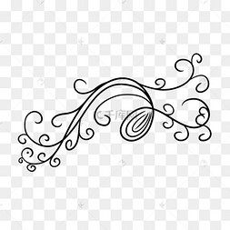 黑白复古装饰花纹线条简笔画