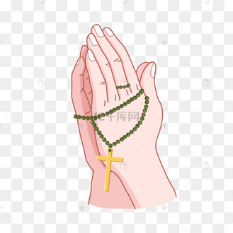 祷告手交叉的基督徒宗教元素