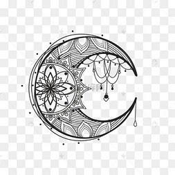 神秘月亮华丽复杂花纹