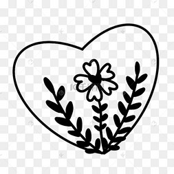 psd黑色格子黑白涂鸦爱心下载 png下载psd五个黑白涂鸦心形线稿下载