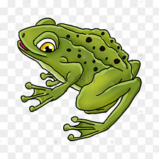 可爱卡通风格黄绿色张嘴蟾蜍剪贴画