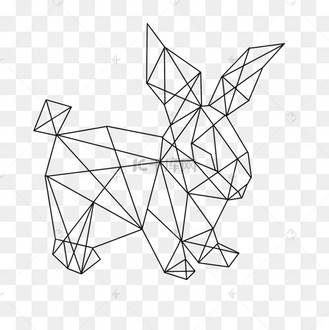 几何线条艺术动物小兔子