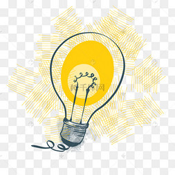下载 png下载psd电灯泡手绘卡通插画下载 png下载ai手绘可爱红色发光