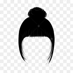 简约黑色齐刘海发型