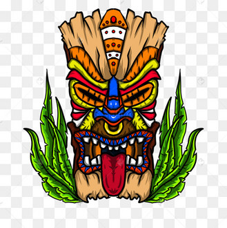 愤怒吐舌夏威夷风格提基风格面具