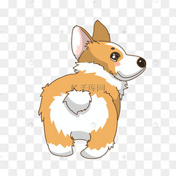 柯基犬背影动物剪贴画