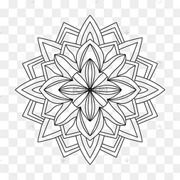 抽象几何图形印度花纹黑白万花筒