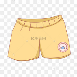 夏季可爱卡通黄色短裤