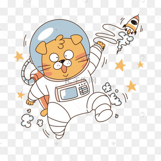 卡通风格太空狗宇宙动物宇航员