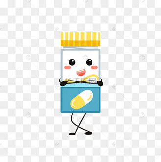卡通人物可爱长方形新型冠状病毒药罐