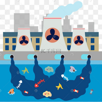 排放污水的工厂垃圾分类和环境保护