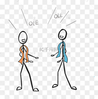 唱歌黑色线条火柴人