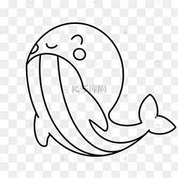 微笑鲸鱼剪贴画黑白