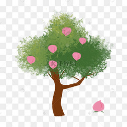 卡通水果树粉色美味桃子