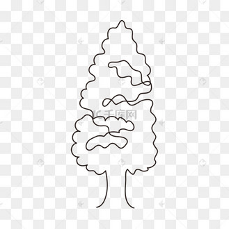 线条大树抽象线条画树