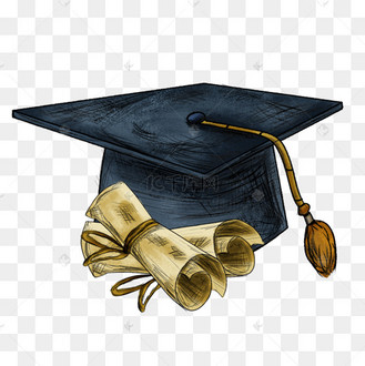 学生毕业季素描学士帽