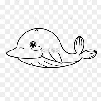 侧面鲸鱼剪贴画黑白