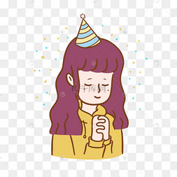 韩国表情可爱生日女生许愿