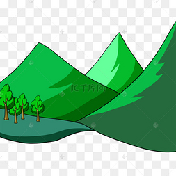 绿色树林高山剪贴画