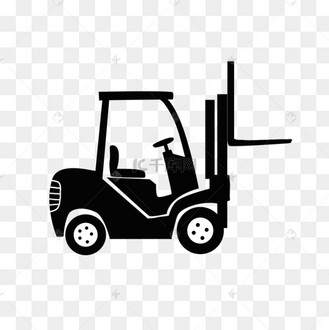 黑色搬运叉车剪贴画