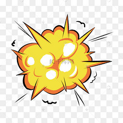 卡通风格爆炸黄色气体装饰