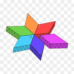 彩色分数剪贴画立体几何多边形