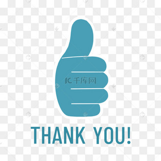 感谢你标签手势蓝色