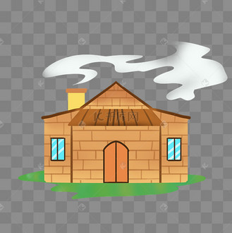 炊烟袅袅乡村小屋