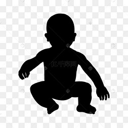 婴儿剪影坐着的婴儿