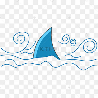 鲨鱼鱼翅海浪剪切画