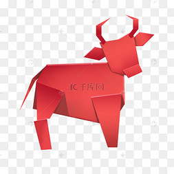 卡通折纸动物红牛