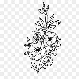 黑色线条花朵