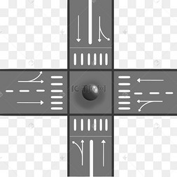 十字路口城市道路路径剪贴画