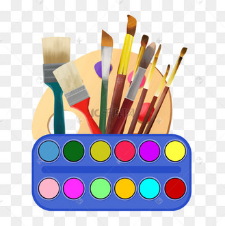 世界艺术日彩色颜料调色盘画笔调色板