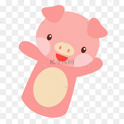 粉色长耳猪手指木偶戏动物