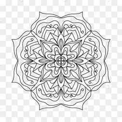 抽象镂空图案印度花纹黑白万花筒