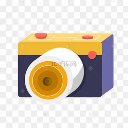 可爱白色镜头卡通相机