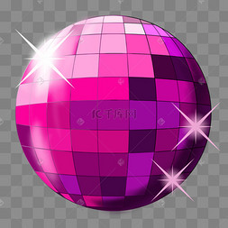 粉紫色闪亮迪斯科球剪贴画