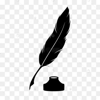 卡通黑色鹅毛笔剪贴画