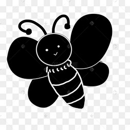 蜜蜂剪影可爱黑色剪纸