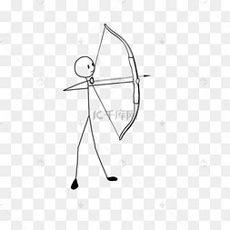 弓箭射箭卡通火柴人