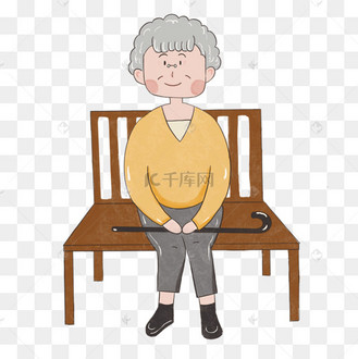 卡通端坐老太太剪贴画
