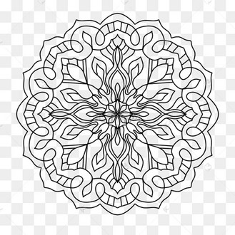 手绘素描印度花纹黑白万花筒