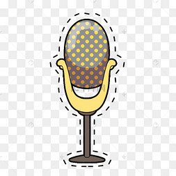 可爱麦克风卡通波普电影贴纸