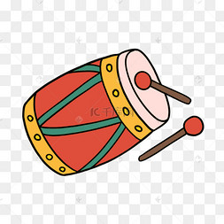 黄色卡通斋月小鼓