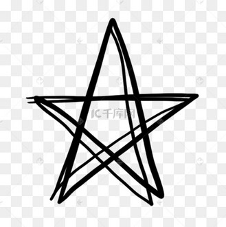 手绘黑白星星涂鸦图案简笔画