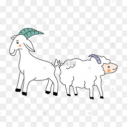 山羊和绵羊卡通矢量素材