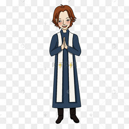 双手合十的牧师剪贴画