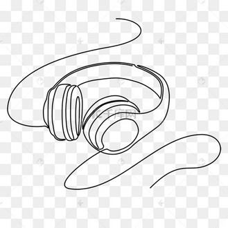创意头戴式耳机线条画