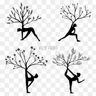 做瑜伽的人与树的结合